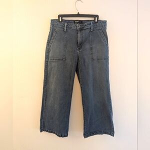 Just Black (Stitch Fix) High Rise Pork Chop Pocket Crop Wide Leg (size 32)